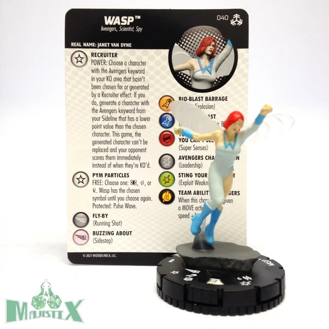 Heroclix Avengers War of the Realms set Wasp #040 Rare figure w/card!