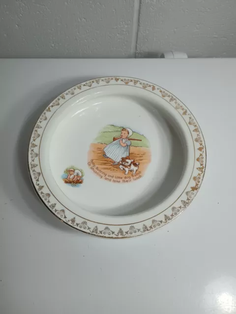 HOLDFAST BABY PLATE DE McNICHOL BABY BUNTING 8.25" CHILDS PLATE CHILD W/ DOG