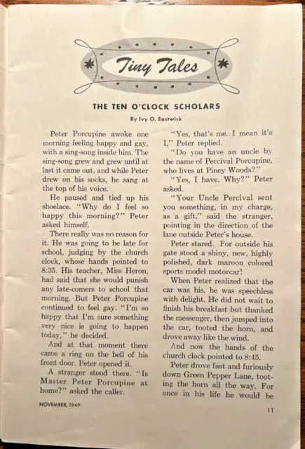 Nov 1949 JACK AND JILL CHILDRENS MAGAZINE Stories Puzzles Letters Vol 12 No 1 3E 3
