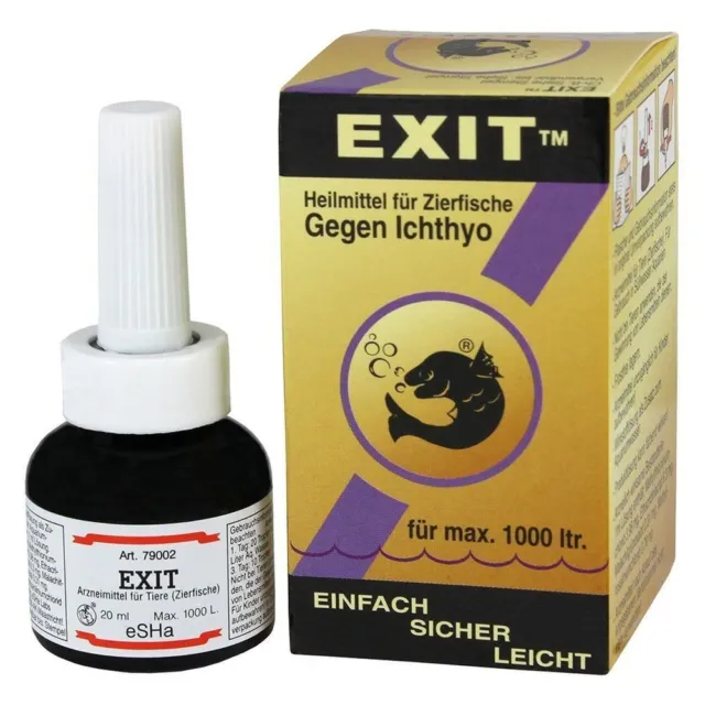 Esha Exit Contre Ichthyo 20ml pour 1000 Litre Remède pour Max.