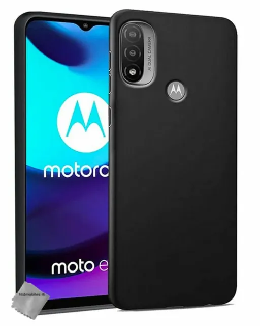 Housse etui coque silicone gel Motorola Moto E20 / E30 / E40 + verre trempe NOIR