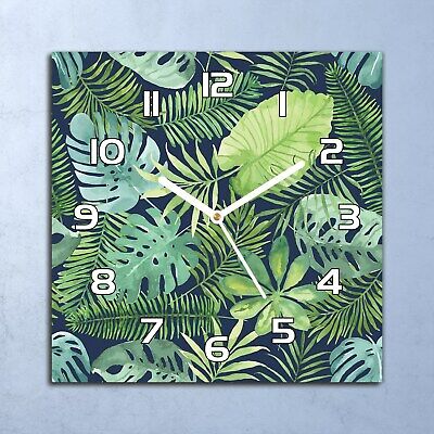 ION Horloge Murale En Verre 30x30 Noix de coco Palme Arbre En Vert Tropic ion 