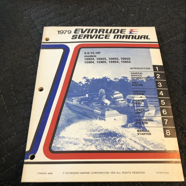5426 Evinrude 1979 Outboard Service Repair Manual 9.9 & 15 HP