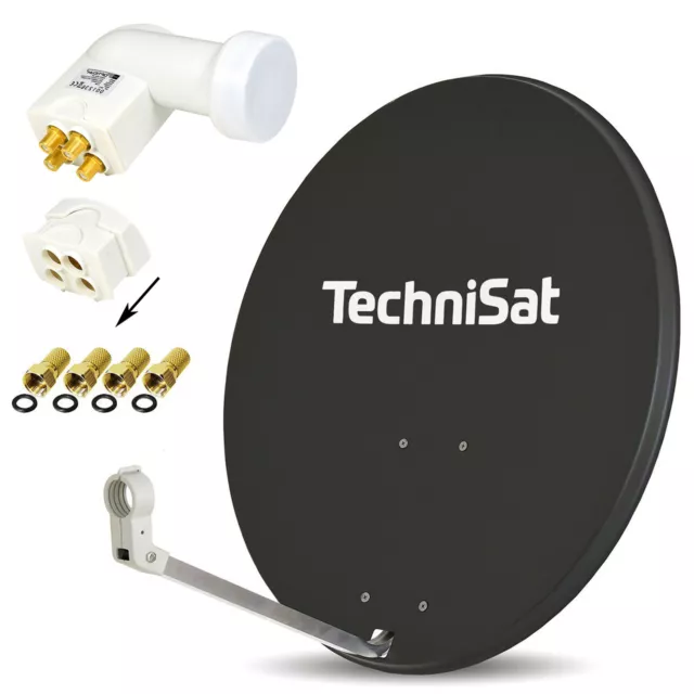 Digitale SAT Anlage ► TechniSat 80cm Spiegel + Opticum Quad LNB ► 4 Teilnehmer d