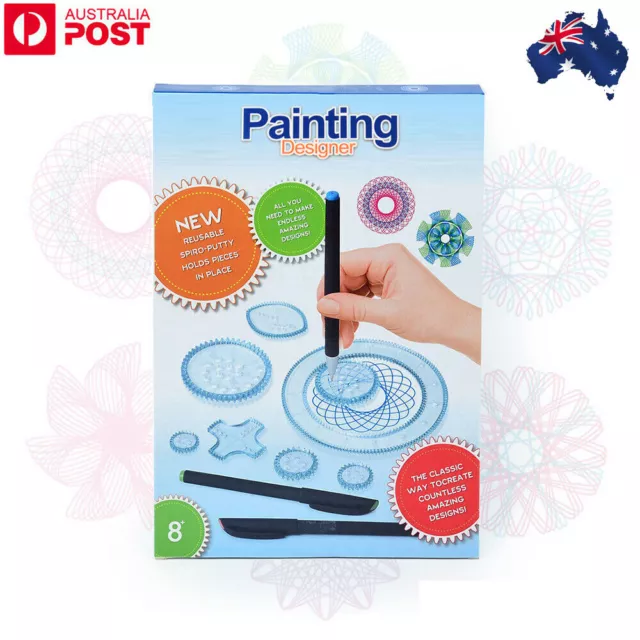 27 Piece Original Spirograph Design Set Tin Draw Drawing Kids Art Craft Create