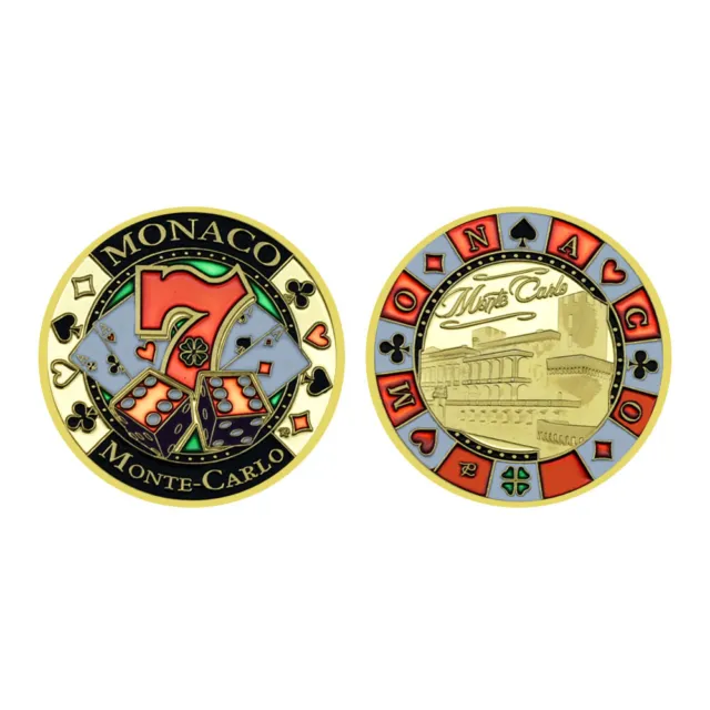 Monaco Casino Luck Chip Poker Card Gold Plated Challenge Coins Festival Gifts