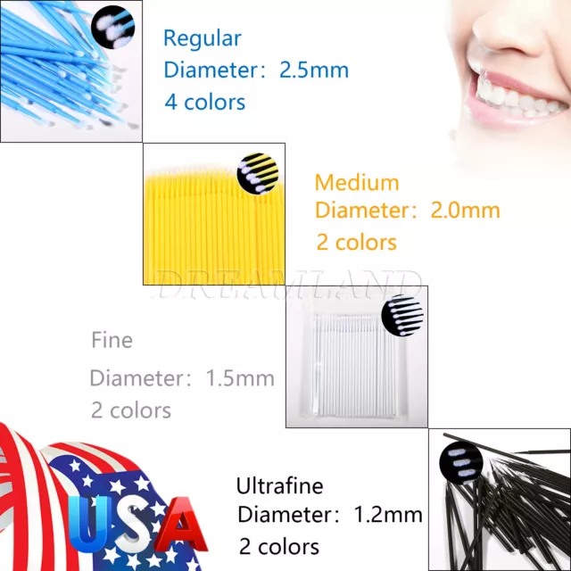 100/300/500pcs Dental Micro Brush Disposable Eyelash Tooth Applicators