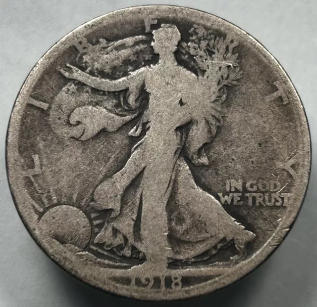 1918-S Walking Liberty Half Dollar Better Date Good 50c Silver US Coin