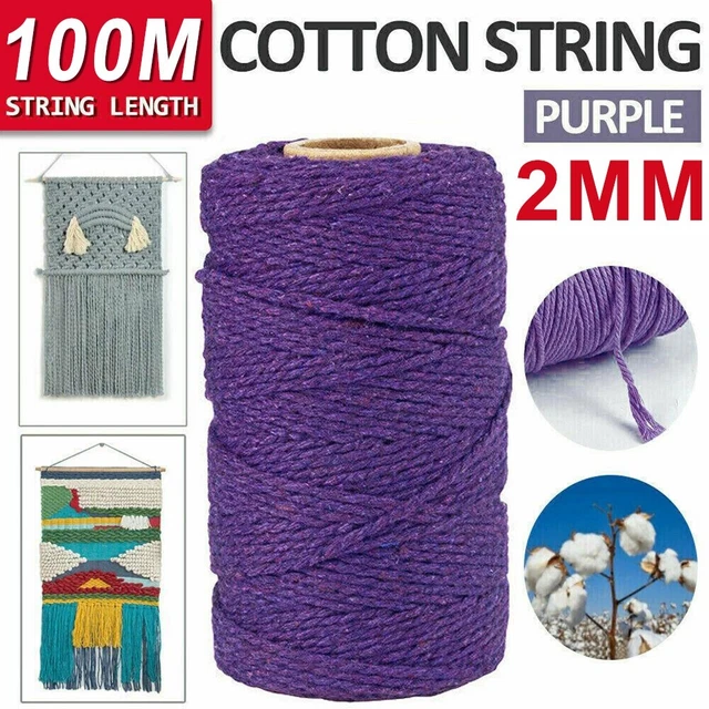 2MMx100M hilo de algodón cordón macramé cuerda multiusos tejido hágalo usted mismo