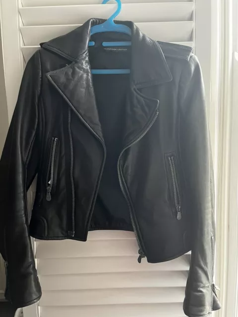 Balenciaga Black Leather Biker Jacket FR40