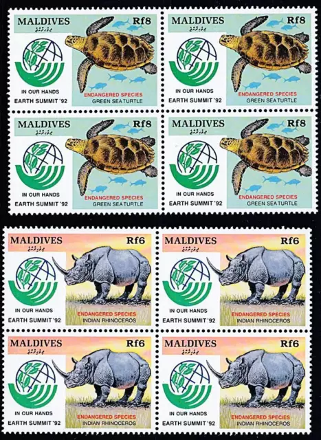 Malediven 1993 Tieren / Rhino & Turtle MNH Block