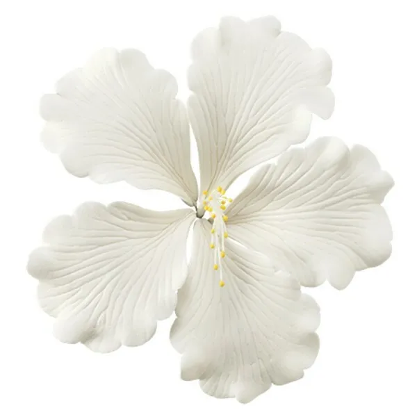 3 individuales pasta de goma hibisco blanco gumpaste flores fondant azúcar