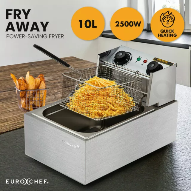 2500W Electric Deep Fryer Commercial-grade stainless steel 3kW heater 10L basket