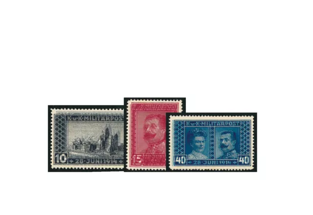 Briefmarke Österreich/Bosnien Herzegowina 1917 Michel-Nr. 121-123 DD postfrisch