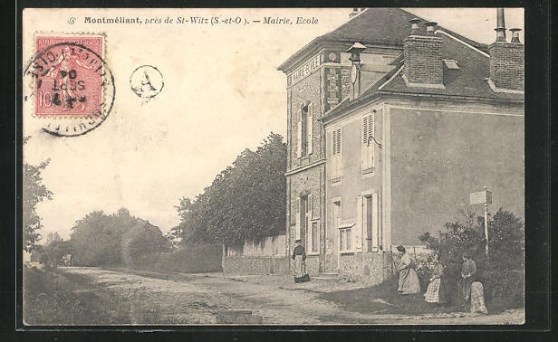 CPA Montméliant, Mairie, Ecole 1904