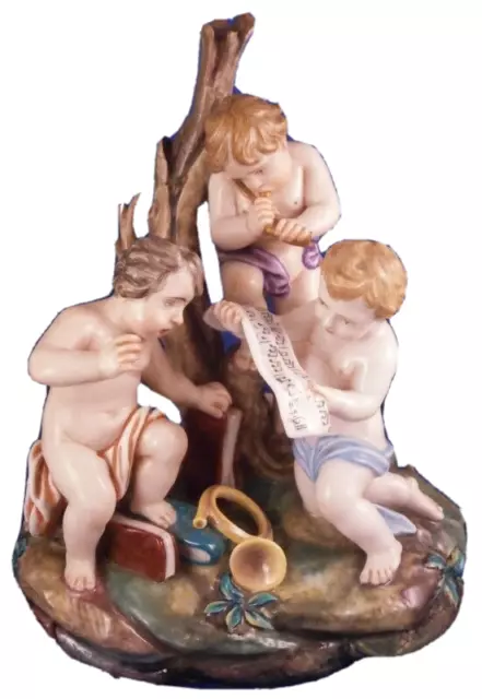 Antique 18thC Doccia Porcelain Putti Musicians Figurine Figure Porzellan Figur