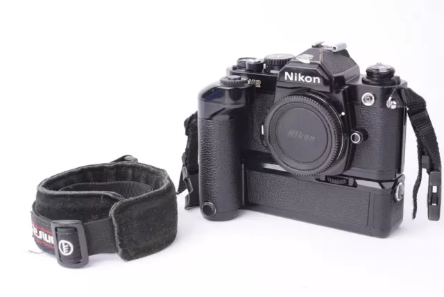 Appareil photo reflex Nikon FM2n noir. #7313781. Avec moteur MD-12