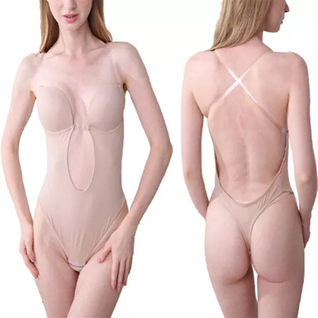 BACKLESS FULL BODY Shaper Bikini Convertible Seamless Low Back Max Cleavage  9008 $11.95 - PicClick
