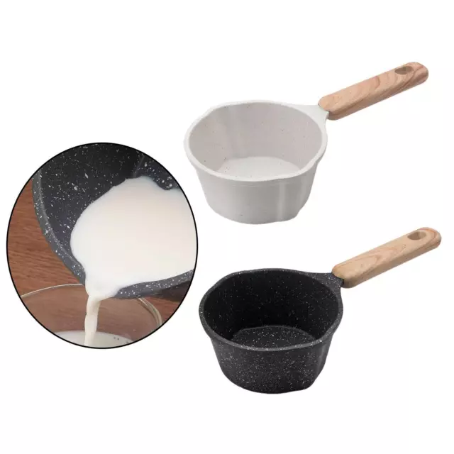 Casserole à lait 280 ml avec manche en bois Petite batterie de cuisine