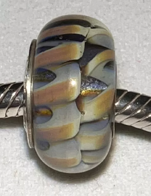 Authentic Chamilia Teal Waves Ob-168 Murano Glass Sterling Silver Charm Bead New