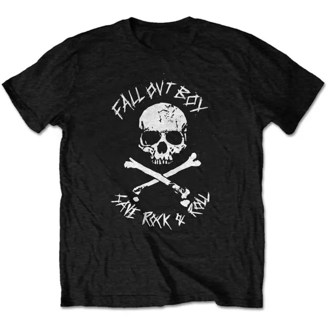 T-shirt nera da uomo Fall Out Boy FOB con licenza ufficiale Save Rock & Roll Band