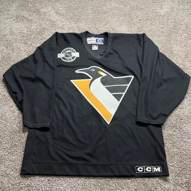 Vintage Black Ccm Center Ice Mario Lemiux Practice Penguins Hockey Jersey L Vintage Black Ccm Center Ice Mario Lemiux Practice Penguins Hockey Jersey L