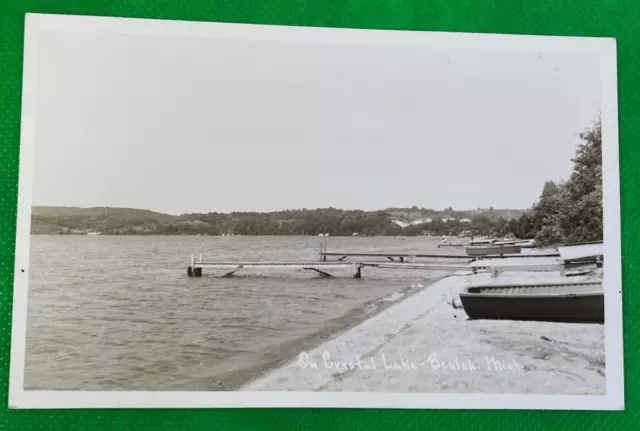 RPPC Postcard On Crystal Lake Beulah Michigan Unposted