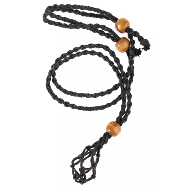 Hemp Macrame Necklace Adjustable Wax Rope DIY Rough Gemstone Jewelry Pendant 2