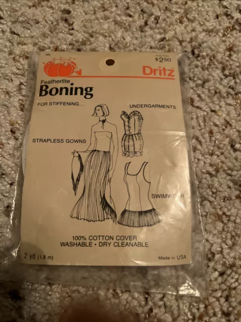 Deshuesado de poliéster rigileno vintage 2 yardas blanco