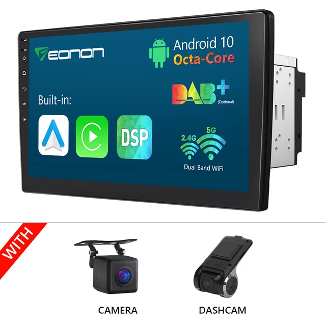 CAM+DVR+2 DIN Touch Screen Rotabile 10,1" Android 10 8Core Auto Stereo Radio GPS