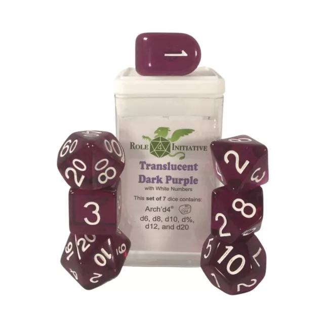 R4I Dice w/Arch'd4: Translucent - Dark Purple w/White (7) (US IMPORT)