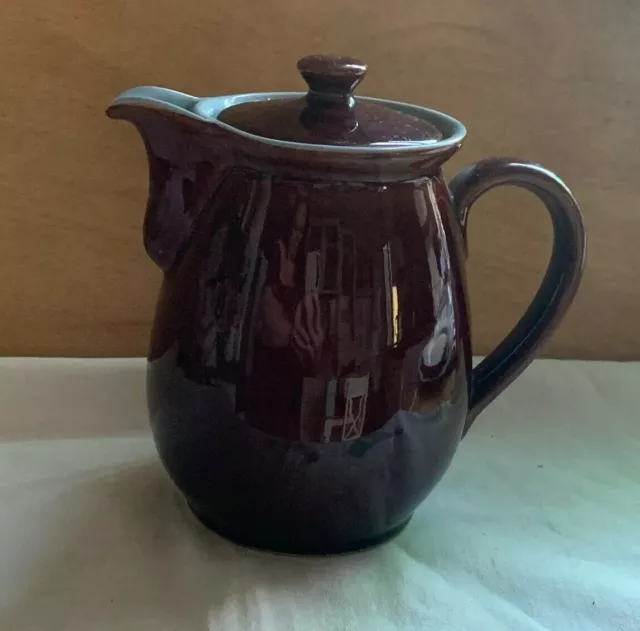 Vintage Denby stoneware Pottery Homestead Brown & blue 1 Pint tea or Coffee Pot.