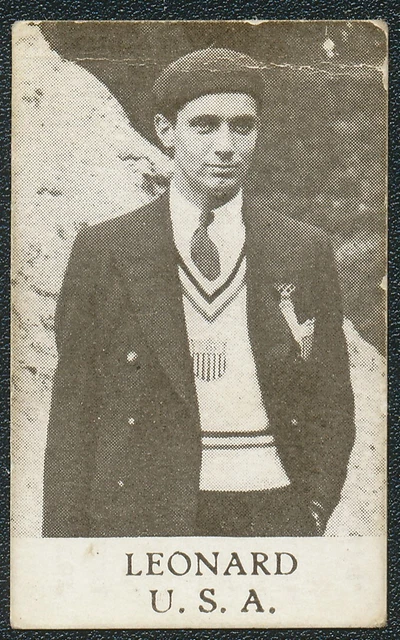 1936 Charles Leonard Usa Pentathlon Silver Medal Alfa Olympic Skylt Card #68