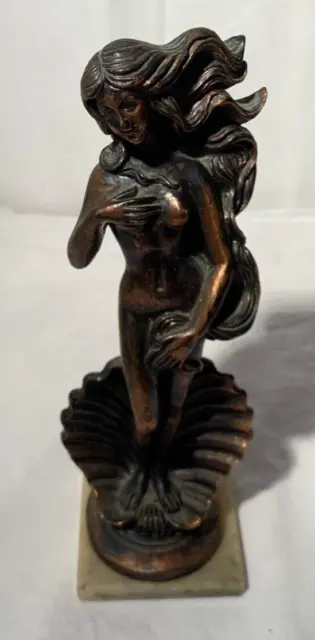Figur, Geburt der Venus, Bronze ?, auf Podest, Made in Italy (309)