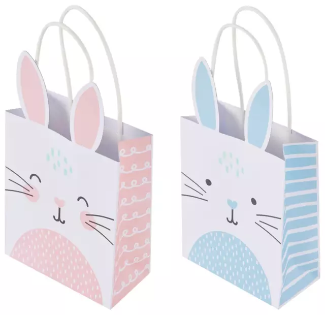 6 Piece Easter Bunny Loot Bags Easter Bunny Print with Ears Detail - Assorted AU