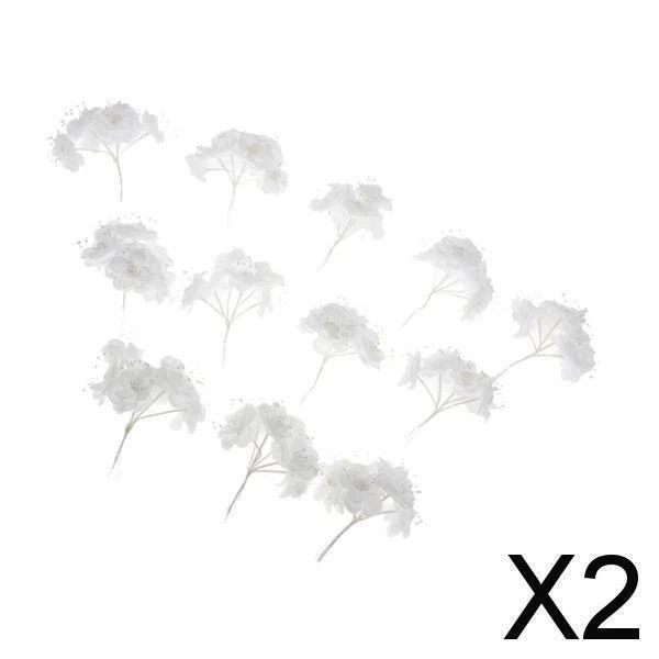 2X 72pcs DIY Satinband Perlen Rose Blume Hochzeit Decor Weiß