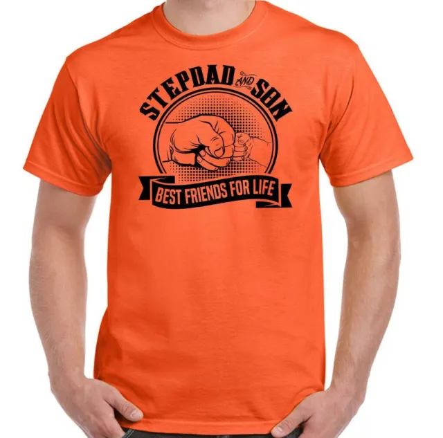 T-shirt Stepdad & Son Best Friends For Life da uomo divertente festa del papà regalo 8