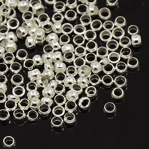 LOT de 500 PERLES rondes à écraser 2mm ARGENTE création bijoux