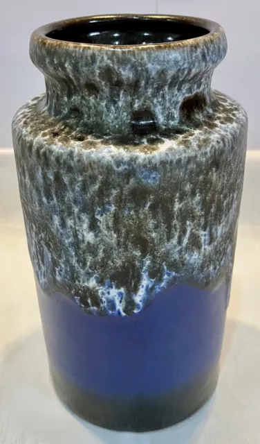 Vase, Keramik, Scheurich, Design: Fat Lava, dunkelblau, 70er Jahre