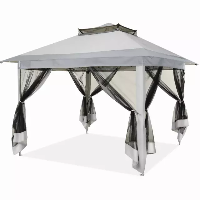 Padiglione 3,3x3,3 m tenda per feste tendone per feste con 4 zanzariere tenda da giardino protezione UV 50+