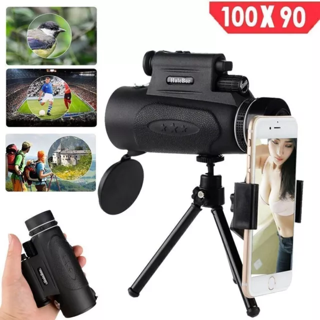 Day Night Vision 100x90 HD Optical Monocular Hunting Camping Handheld Telescope 2