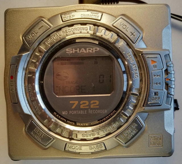 SHARP MD WALKMAN MD-MS722H Discman Mini CD Spieler Player Disc Recorder ...