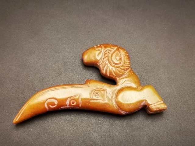 Unique Quality Old Jade Chinese Hand Carved Ancient Medicine Spoon Statue Y52