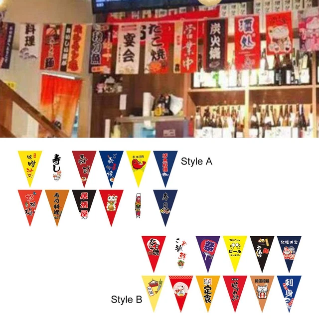 24 Drapeaux Sushi Bannière Triangle Drapeau Bruant Restaurant Bannière