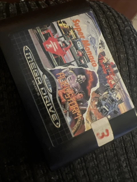 Jeu SEGA Mega Drive Super Monaco GP - Version PAL Loose (cartouche Seule), étiquette Abîmée