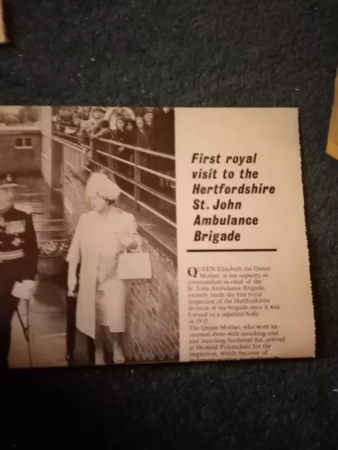 Sa79 Ephemera 1969 article Hertfordshire St John ambulance brigade Royal Visit