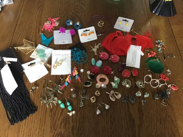 Large Job Lot Bundle Of Vintage & Modern Earrings Costume Jewellery