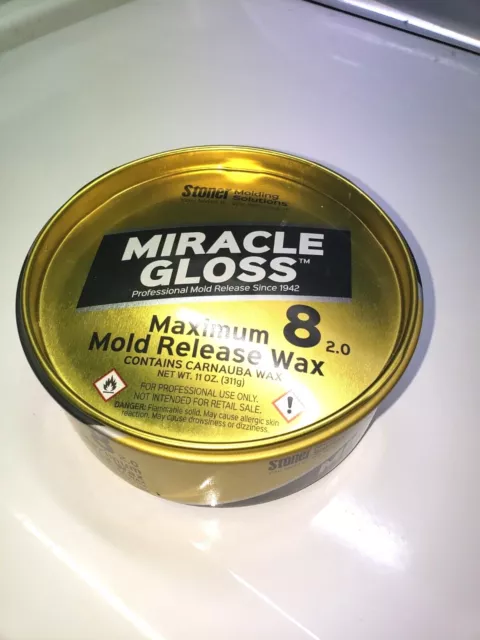 STONER WAX, FORMERLY MEGUIAR'S MIRROR GLAZE MAXIMUM 8 MOLD RELEASE WAX 11 oz.