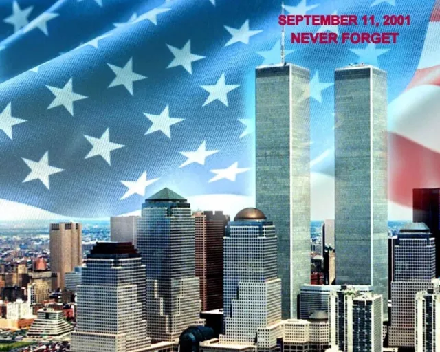 September 11, 2001 Never Forget Tribute Twin Towers 8x10 Picture Celebrity Print