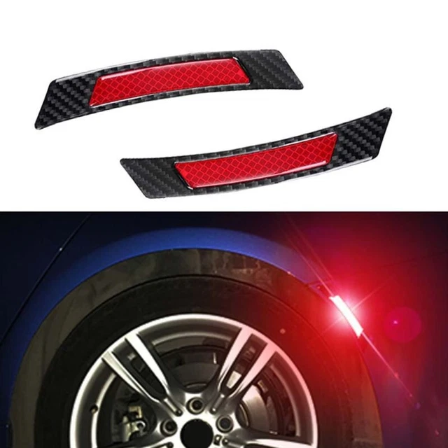 Sticker Decor1 Pair Car Auto Red Power Reflective Wheel Eyebrow Edge Protection